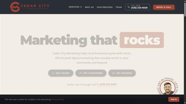 Cedar City Marketing homepage captured during the August 2026 editorial review.