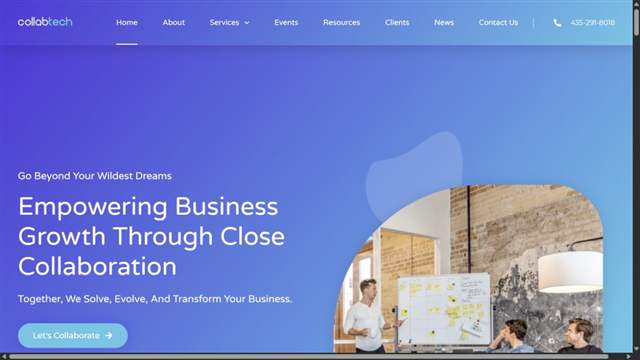 CollabTech homepage captured during the August 2026 editorial review.