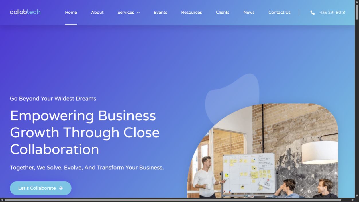 CollabTech homepage captured during the August 2026 editorial review.